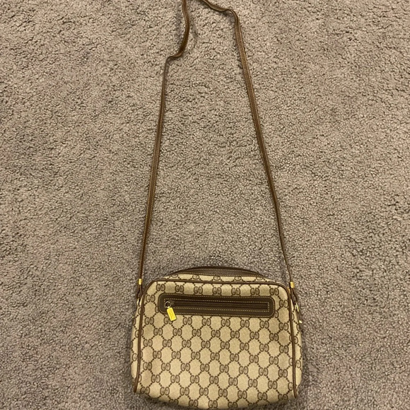 Gucci Vintage 90s Monogram Brown Leather Crossbody Purse Shoulder Bag Y2K Gift! - Picture 12 of 12